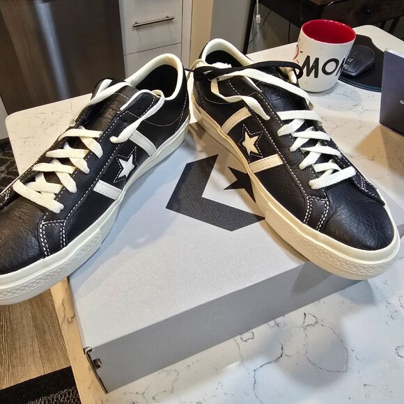 Converse One Star Academy Pro OX Leather Black Egret Mens Size 10 [A08501C] new - Picture 2 of 12